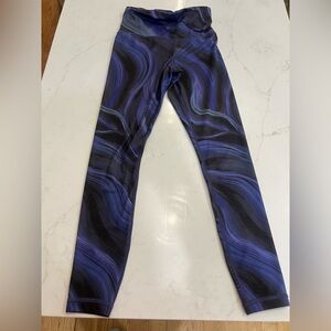 Athleta Elation Tight Leggings XXS Petite Purple Black Abstract High Rise Yoga